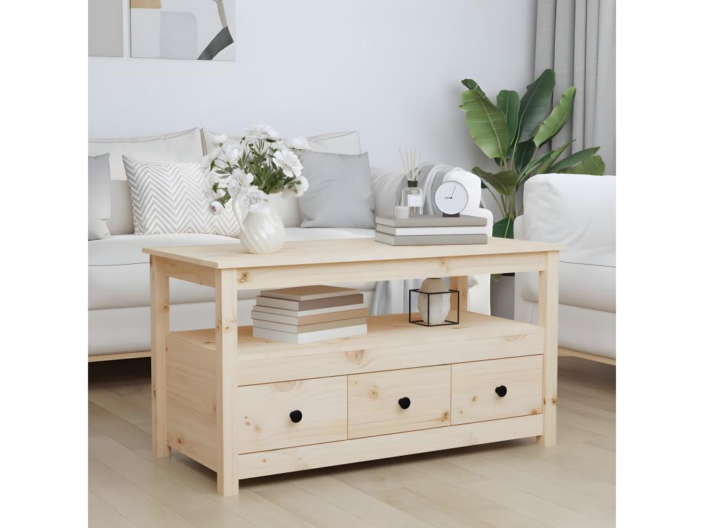 Coffee table 102x49x55 cm Solid pine wood 86415ZZAO