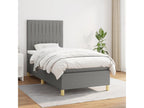 Upholstered bed base with mattress, Dark Grey, 90x200 cm, Fabric 14244TWOW