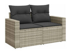 6-piece garden furniture set with light grey cushions, woven resin 11353BURI