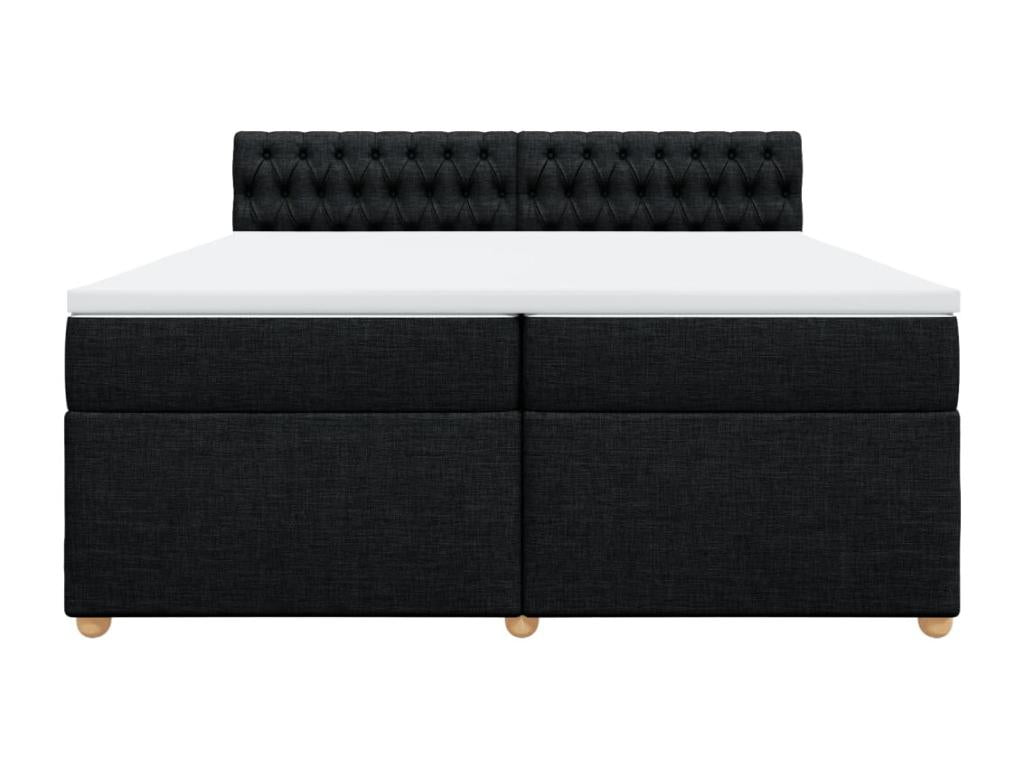 Delimoa bed base with black mattress 200x200 cm fabric 25402KDYI