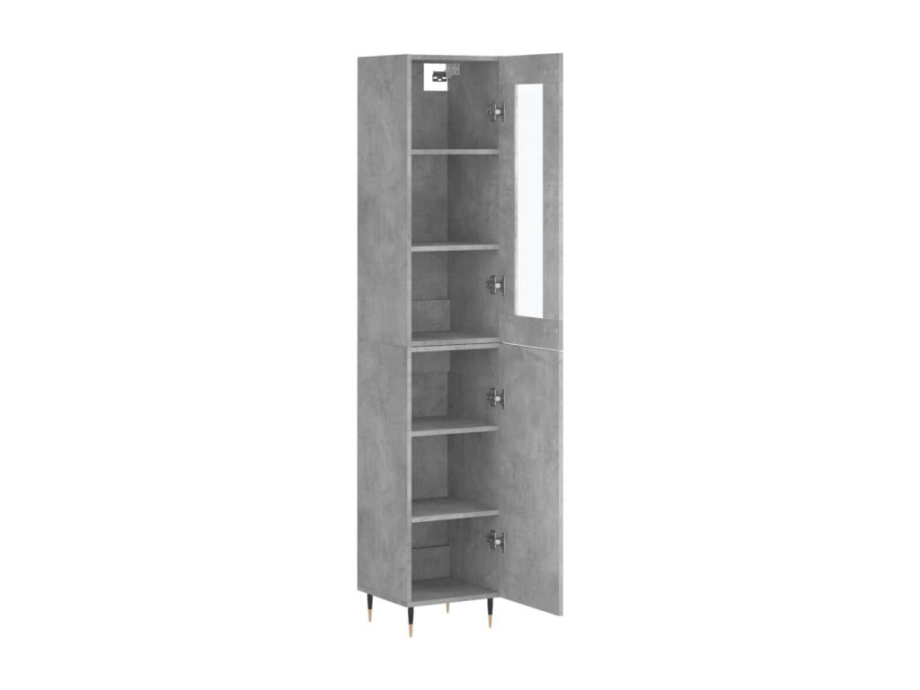 Highboard, Concrete Grey, 34.5x34x180 cm, Engineered Wood, 48224UHQS
