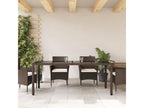 Garden table with brown resin wicker glass top 77432TFFP