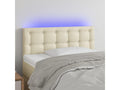 Cream LED Headboard 80x5x78/88 cm Faux Leather 96563CAYG