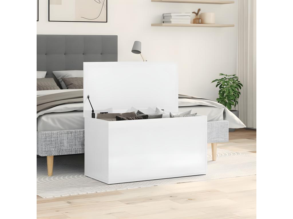Storage chest, glossy white, 84x42x46cm, engineered wood, 81596JLAL