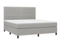 Delimoa bed base and mattress with LED light grey 160x200 cm 78460TQBB