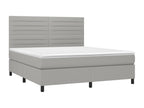 Delimoa bed base and mattress with LED light grey 160x200 cm 78460TQBB