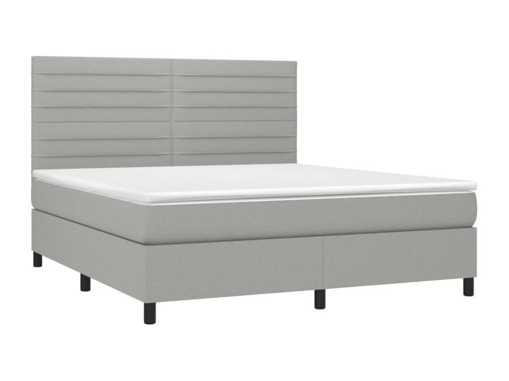 Delimoa bed base and mattress with LED light grey 160x200 cm 78460TQBB