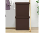 Folding Storage Stools, 2 pcs, Brown PVC, 63610MXBL