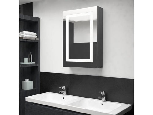 Bathroom cabinet with LED mirror, Grey, 50x13x70 cm, 33296ANNA