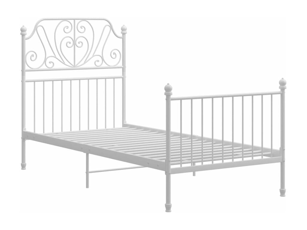 White Metal Bed Frame 90x200 cm 06123UIUM
