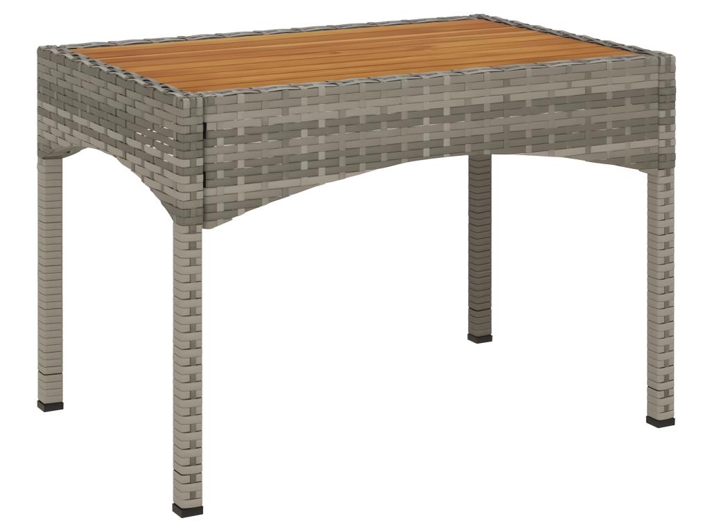 2-piece reclining garden chairs and table, grey resin wicker 89407GUDY