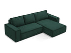 3-seater right-hand corner sofa bed in textured fabric - bottle green - Artanzy 53700WODC