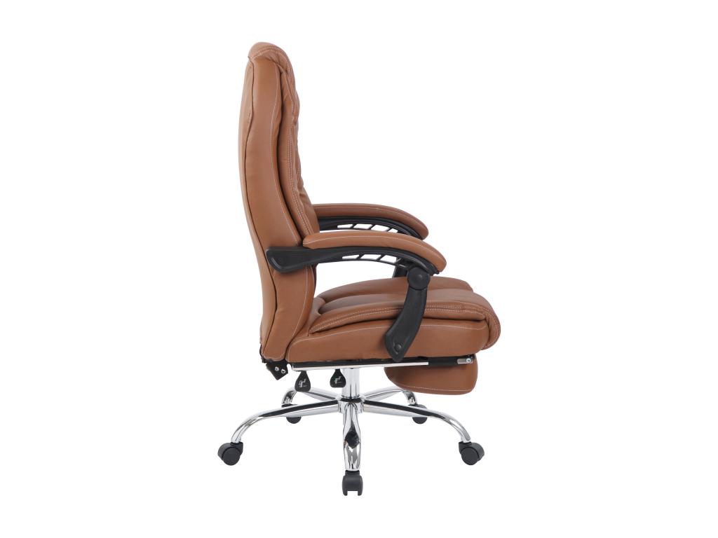 Office chair - Faux leather / Black - Light brown - Artanzy 75794YIKG