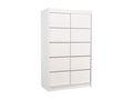 Small white bedroom wardrobe with 2 sliding doors Benko 120cm 84017QWAC