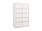 Small white bedroom wardrobe with 2 sliding doors Benko 120cm 84017QWAC