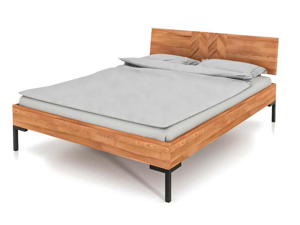 Delimoa - Bed frame with wooden headboard 160x200 in natural oiled beech heartwood 89523BHQR