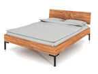 Delimoa - Bed frame with wooden headboard 160x200 in natural oiled beech heartwood 89523BHQR
