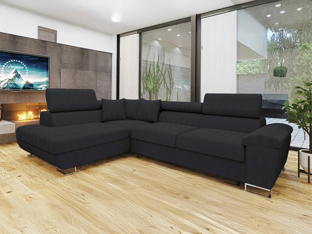 Delimoa 139 Corner Sofa, Grey, Sleeping Function, Bed Box, 270x202x71cm, 16340NHDF