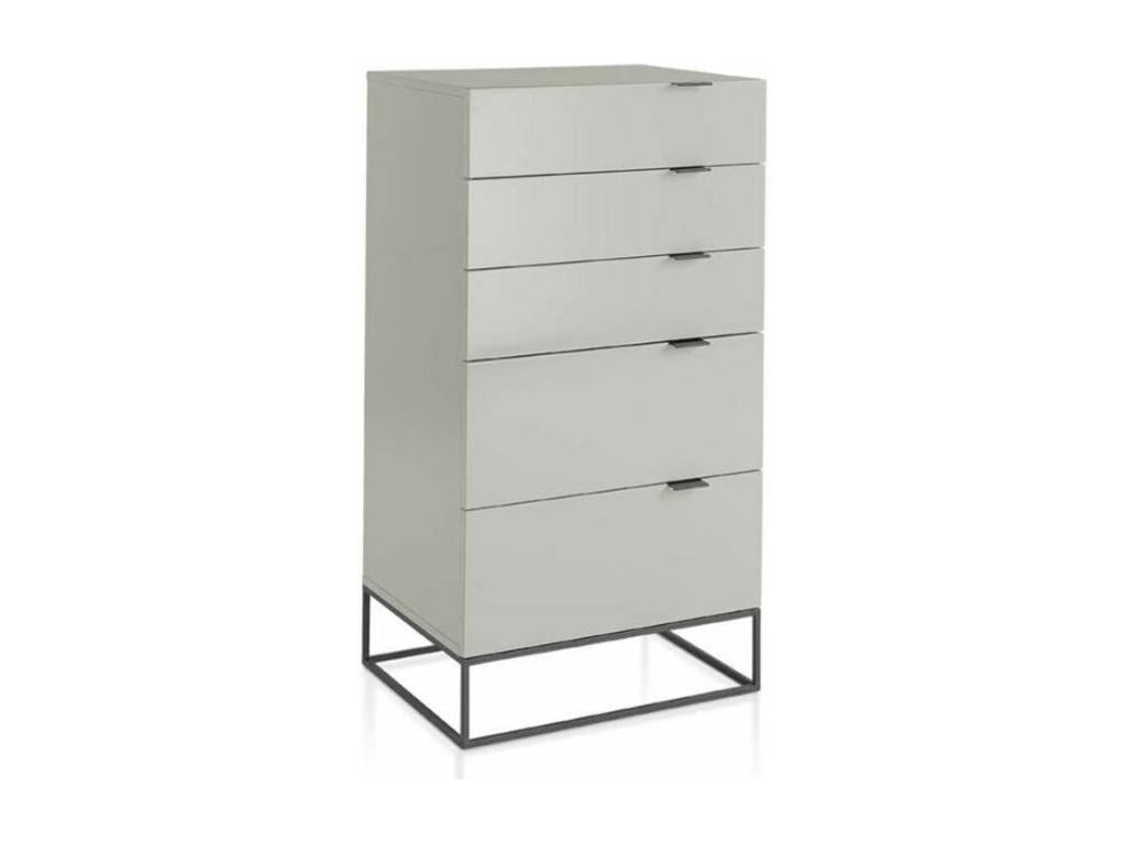 Delimoa 5-drawer chest in lacquered wood and black steel - Black 20975IQDM