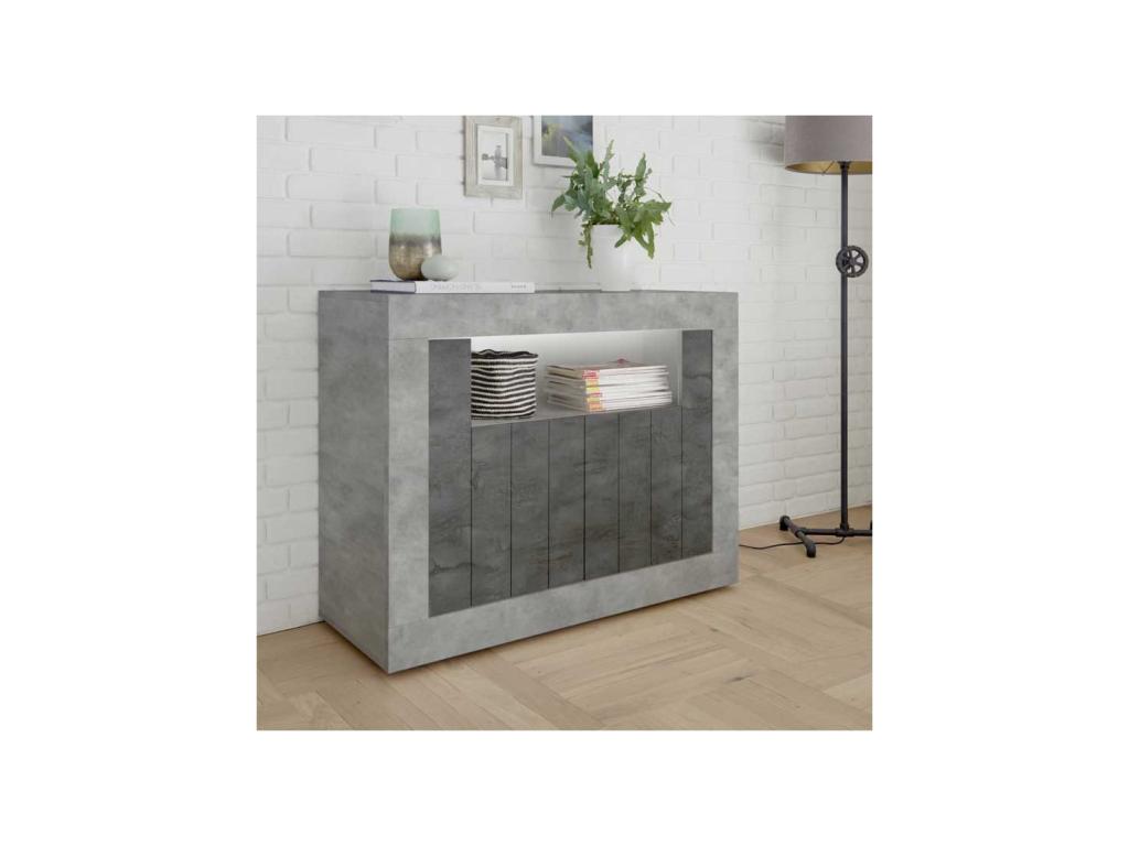2-Door Entryway Cabinet, Light/Dark Polished Concrete Finish - Delimoa n 1 36723WTXT