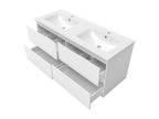 Bathroom Vanity Unit 120cm White Double Sink with Illuminated Mirror, 3 Colors, Dimmable 83988LRJQ