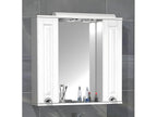 Artanzy bathroom mirror, wall-mounted mirror, 75 cm, bathroom cabinet with hinged door and lighting, Artanzy XL, white, 98003FPZH