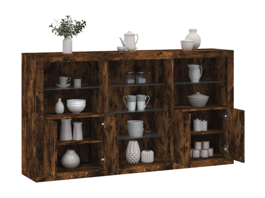 Buffet with Delimoa LED, smoked oak, 181.5x37x100 cm, 78946LWCN