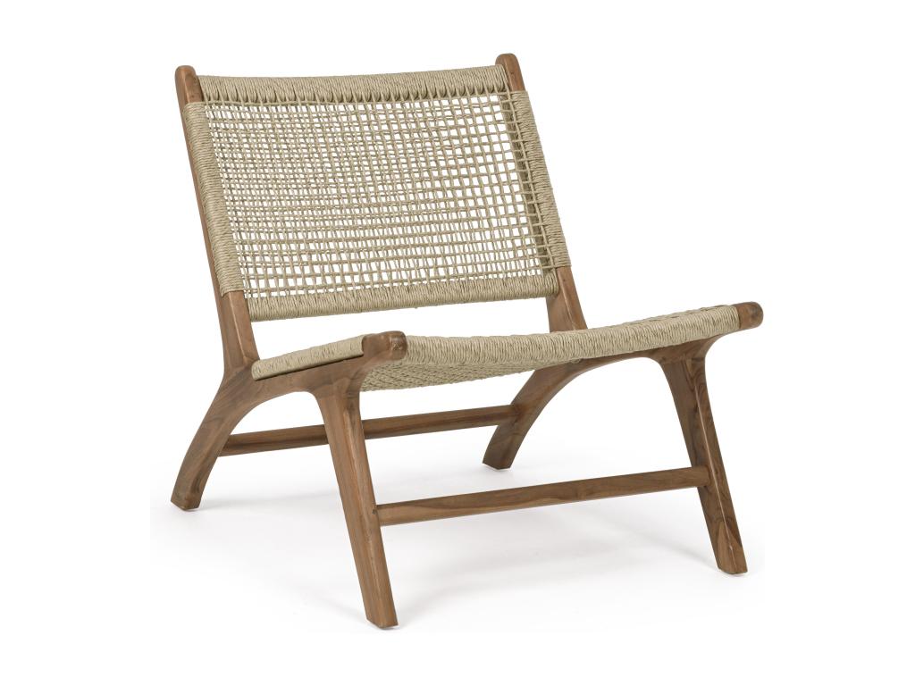 Artanzy teak and fiber garden armchair - Set of 2 23546SWLZ