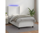 Artanzy bed base with LED mattress, white, 80x200cm, faux leather, 50171UQVI