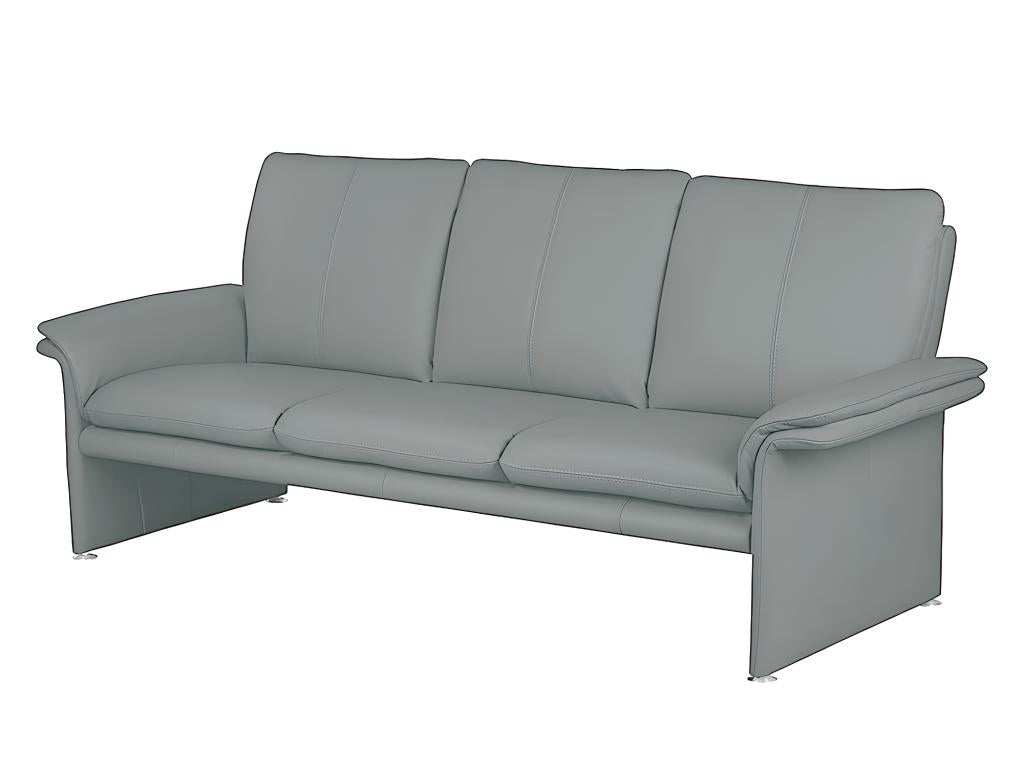 COMO 3-seater sofa in all Italian cowhide leather, light grey, 59943AEWZ