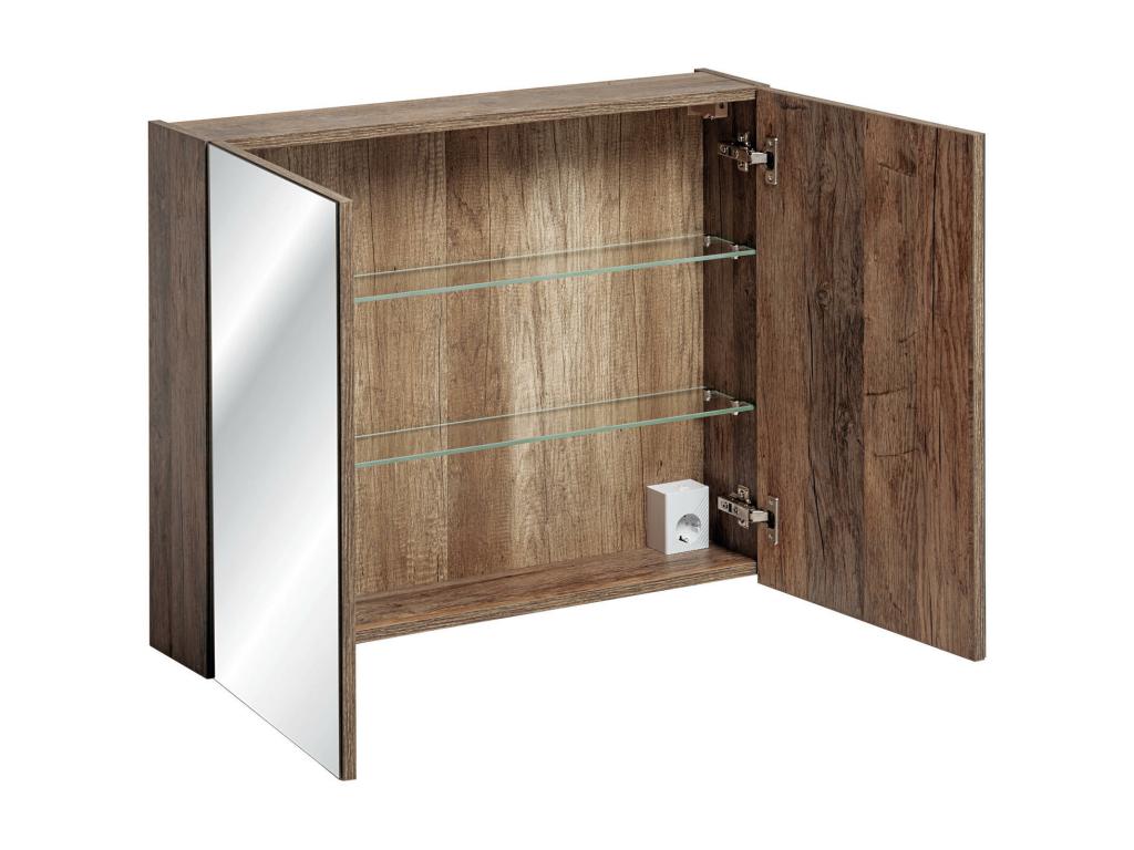 Delimoa FE MC80 2D Bathroom Cabinets 80x17x65 Natural Light 81264FVEB