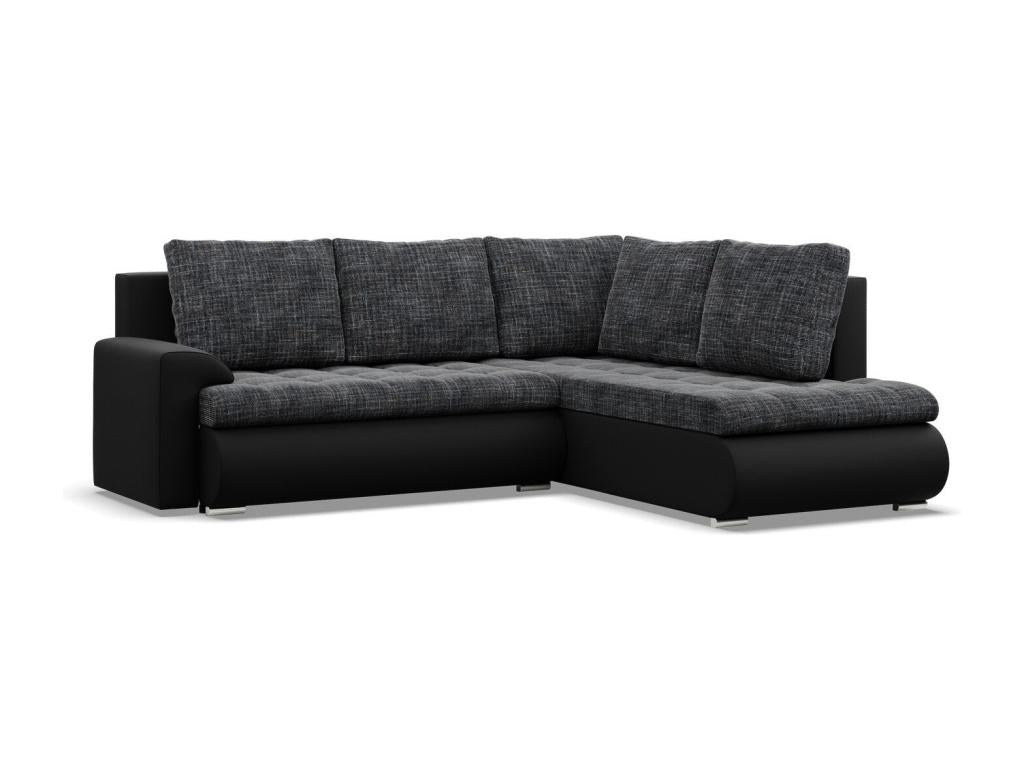 Right Corner Sofa with Ottoman Bed Function Black Black 50193GAST