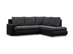 Right Corner Sofa with Ottoman Bed Function Black Black 50193GAST