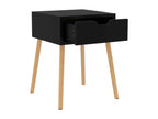 2-Piece Bedside Tables, Glossy Black, 40x40x56cm, Engineered Wood, 62561ATGY