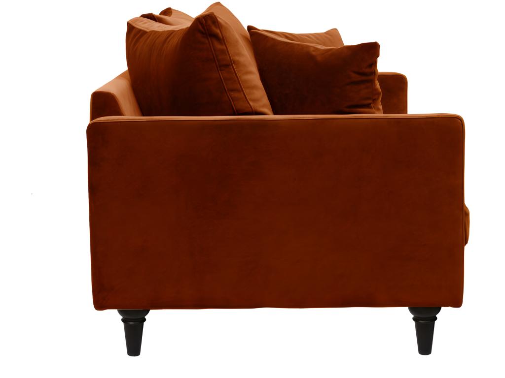 Artanzy - 3-seater velvet sofa with turned legs - Rust 46128WYUT