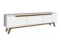 Cor TV Stand, Living Room Buffet, Low TV Cabinet, Wall-Mounted Storage Unit, 180x35x49 cm, White and Walnut, 62084DQRI