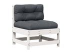 Garden furniture set with cushions, 6 pieces, white, solid pine wood, 41753SGHJ