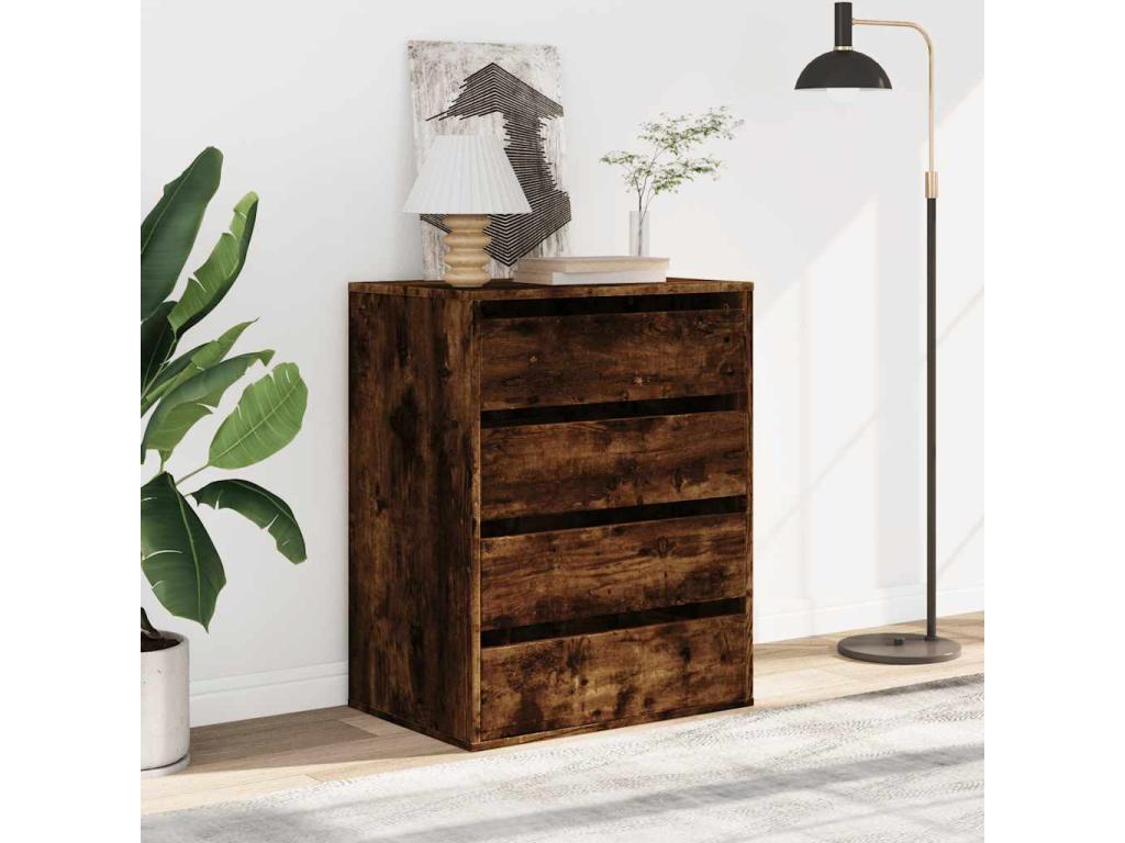 Smoked oak corner chest of drawers, 60x41x76 cm, engineered wood, 02094UMHF