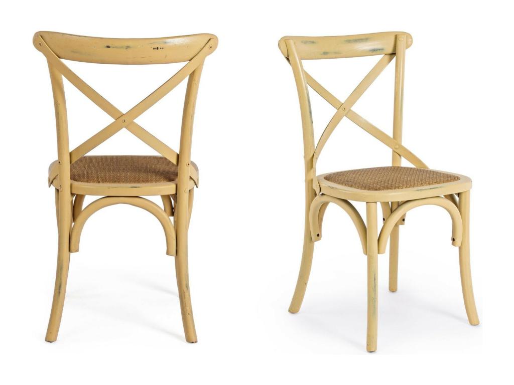 Set of 2 rattan bistro chairs - Artanzy 80027ZQFQ