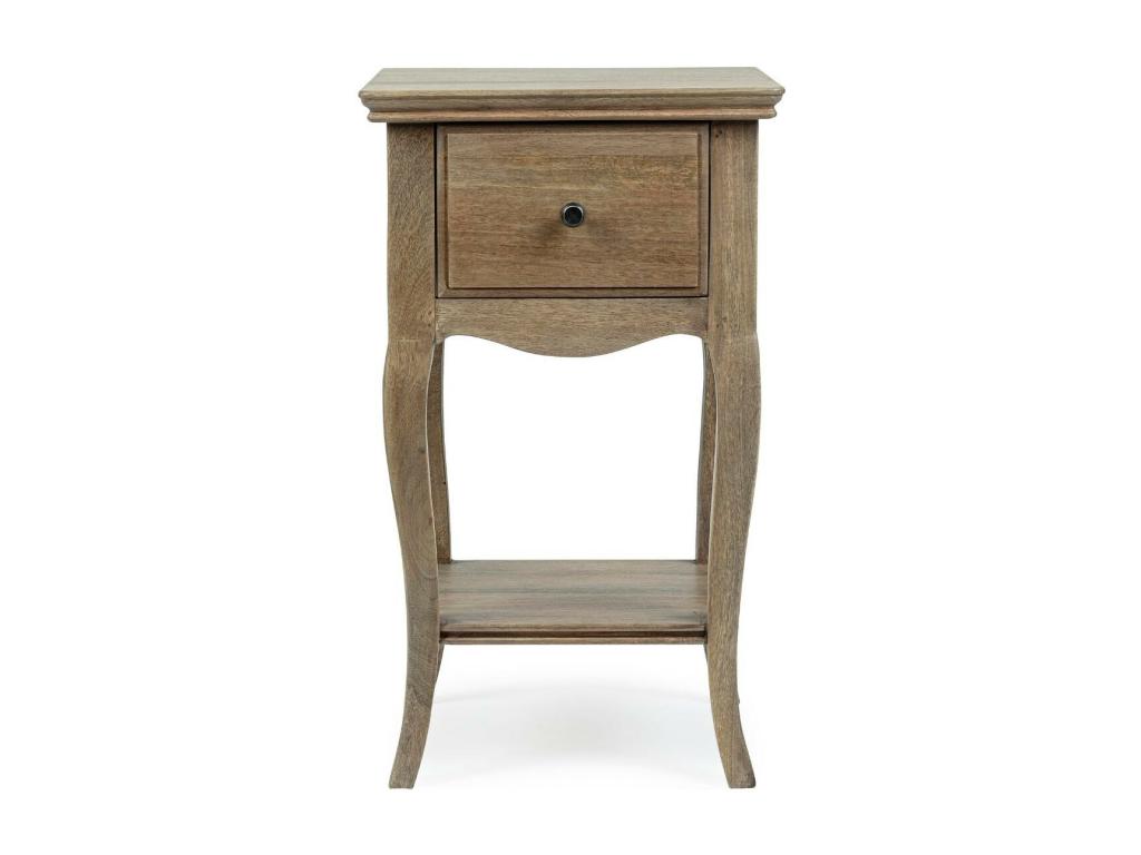 Mango wood bedside table with 1 drawer and 1 shelf - Delimoa 40299HTCH