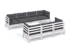 8-piece garden furniture set with cushions, solid pine wood 75775KOZT