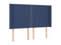 Headboard with wings, blue, 147x16x118/128 cm, fabric, 22563KNCB