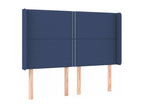 Headboard with wings, blue, 147x16x118/128 cm, fabric, 22563KNCB