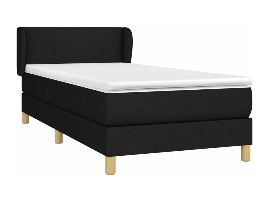 Delimoa bed base with mattress, black, 90x190 cm, fabric, 99434QLGH