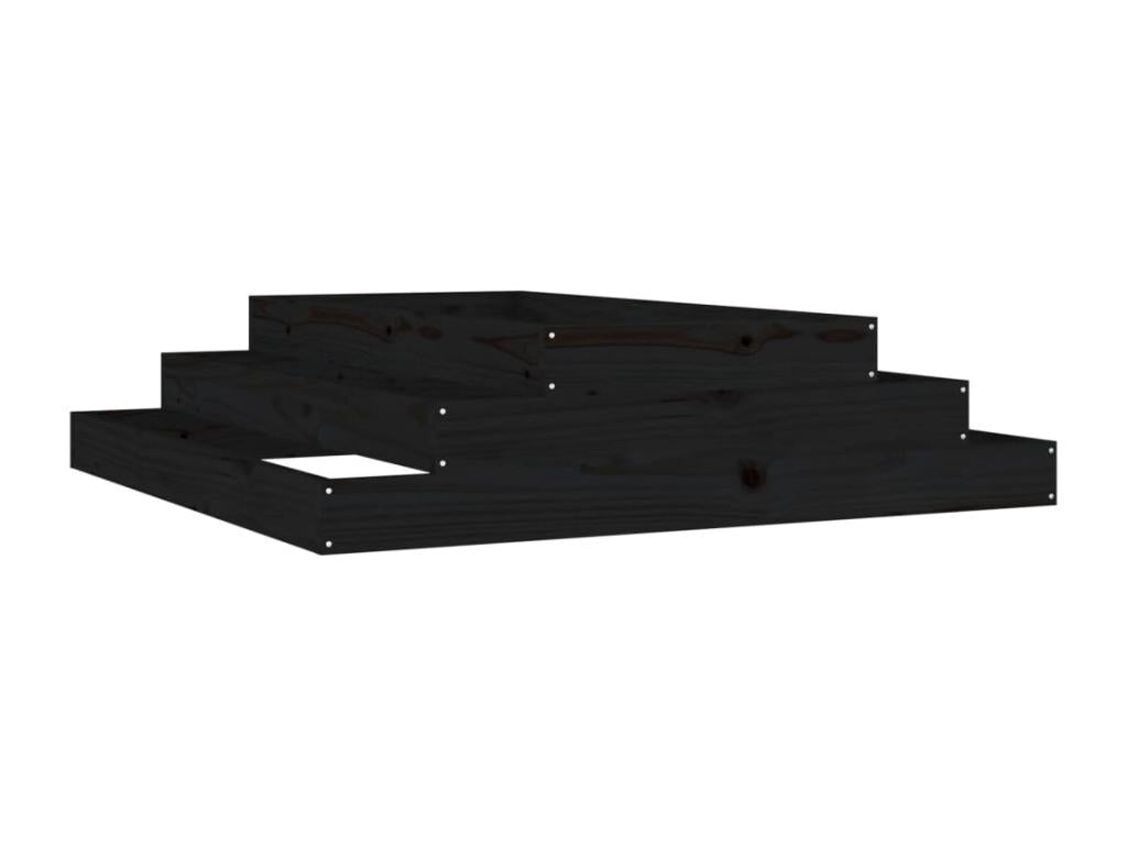 Black Planter 110x110x27 cm Solid Pine Wood 41153GYNC