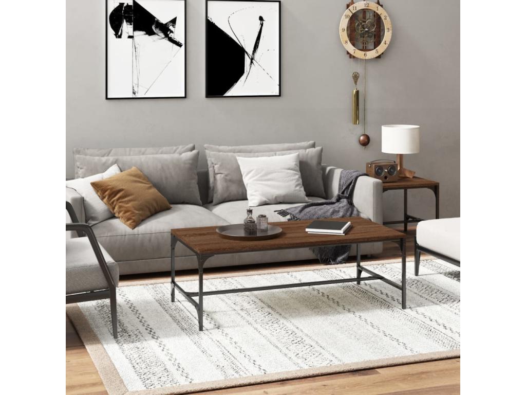 Coffee table, brown oak, 100x50x35 cm, engineered wood, 94939UAQU