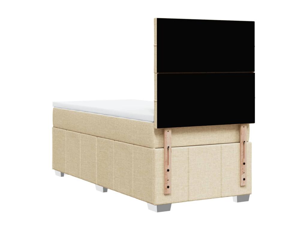 Artanzy bed base with mattress, Cream, 100x200 cm, Fabric 01996ZRBV