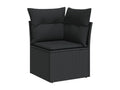 10-piece garden furniture set with cushions, black woven resin, 83093NEIM