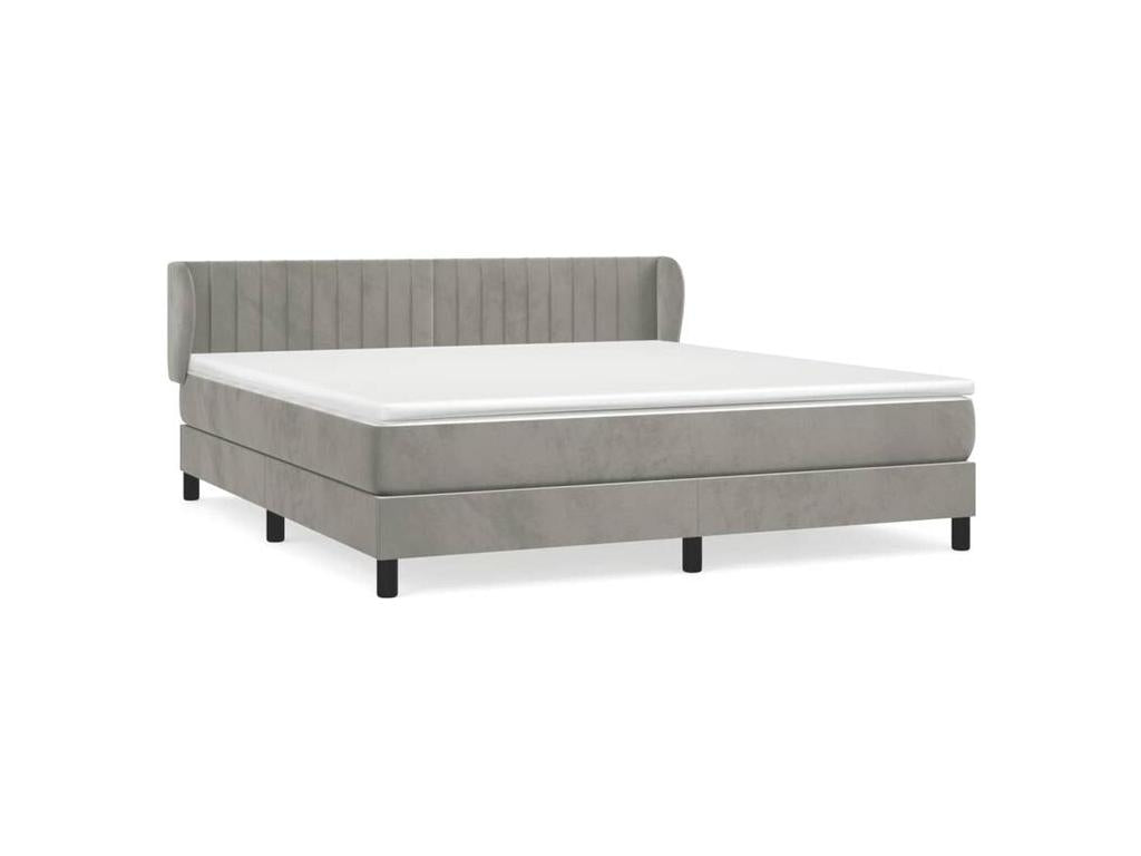 Artanzy bed base and mattress, light grey, 180x200 cm, velvet, 76989DXCP