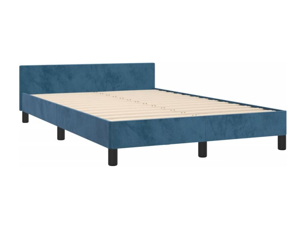 Bed frame with headboard, dark blue, 120x200 cm, velvet, 54583LXLO